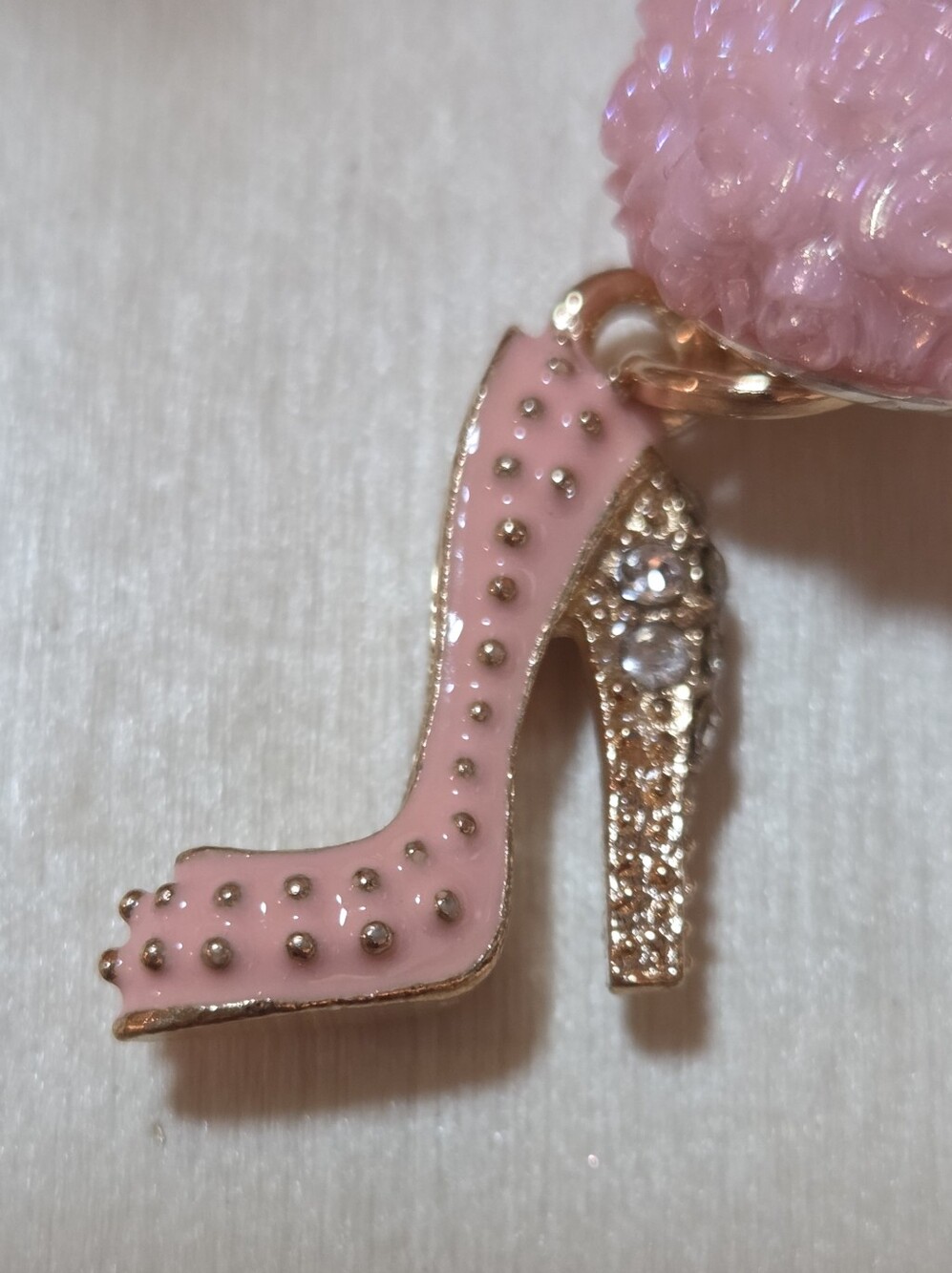 🗼 Sparkly Pink Rhinestone Eiffel Tower Keychain / Purse Charm - Picture 9 of 16